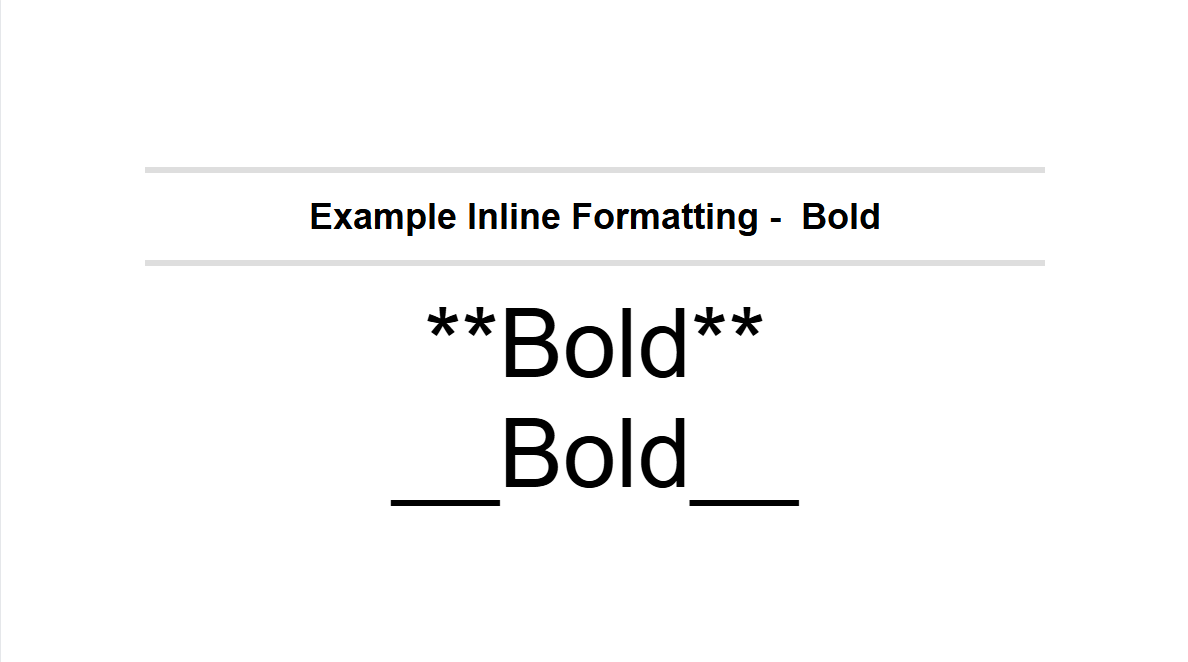 Example of inline bold formatting