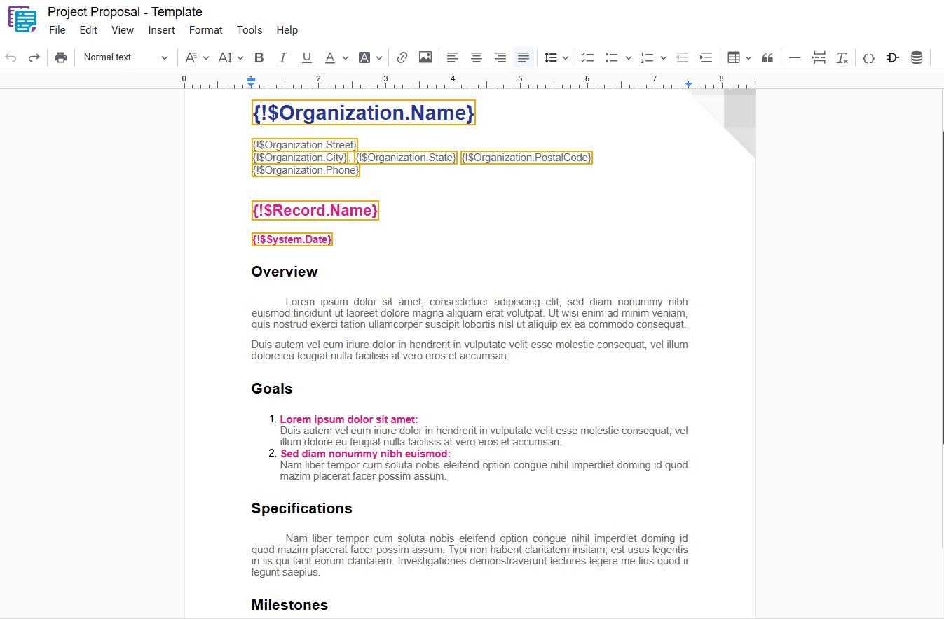 Example of applying strikethrough formatting to text
