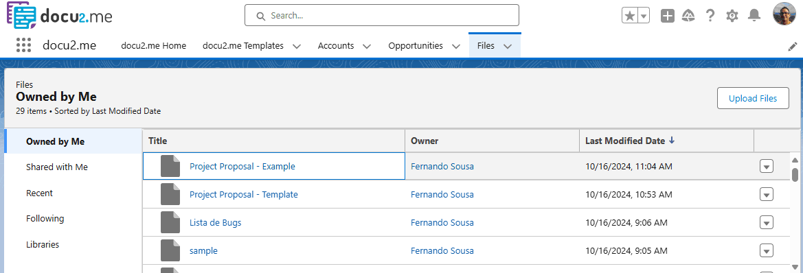 Viewing files directory in Salesforce