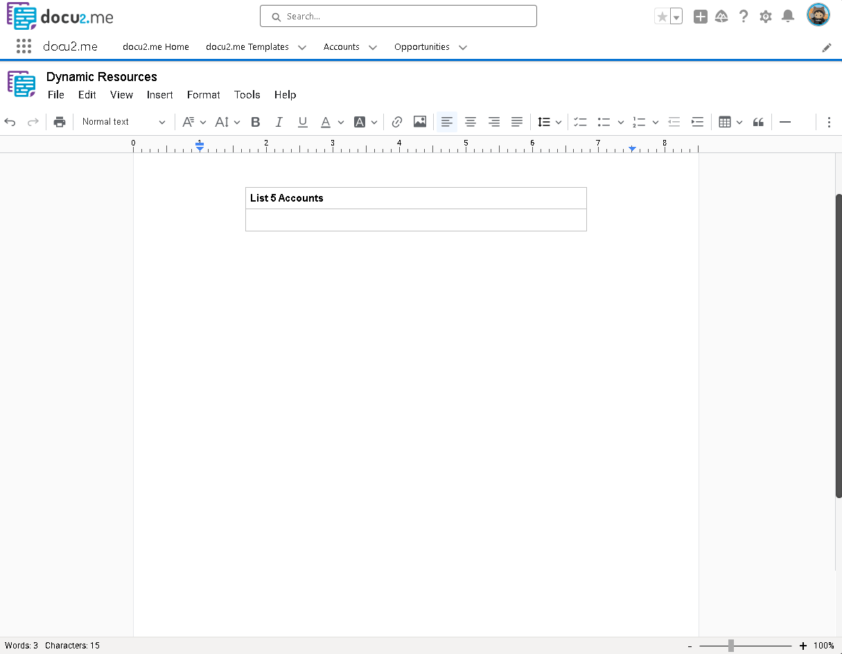 Inserting dynamic fields into the document
