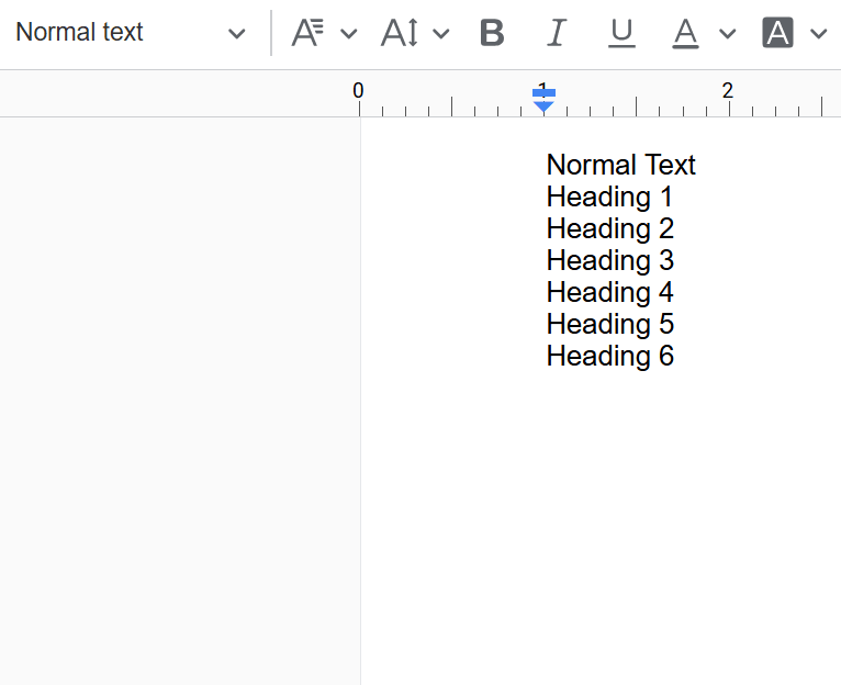 Animation showing heading formatting in action